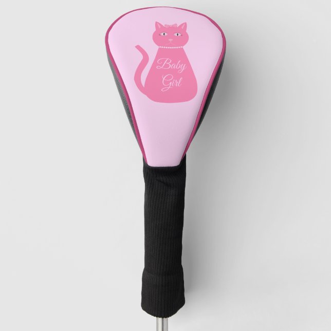 Couvre-club De Golf Joli chat fille rose sur mesure (Devant)