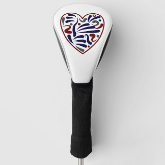 Couvre-club De Golf Joli motif cardiaque abstrait