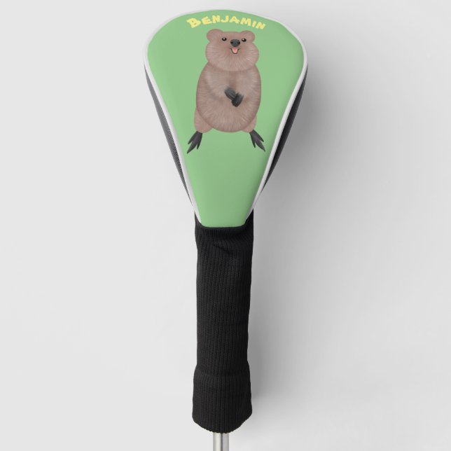Couvre-club De Golf Joli sourire mignon dessin animé quokka (Devant)