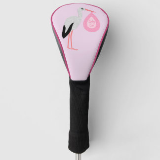 Couvre-club De Golf Jolie chatte rose bébé fille Stork