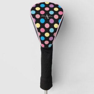 Couvre-club De Golf Jolie fille Pastel Pois Monogramme Motif