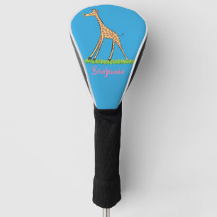 Couvre-club De Golf Jolie girafe avec dessin animé de papillon