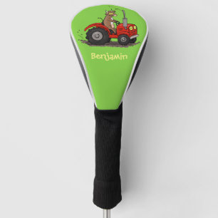 Couvre-club De Golf Jolie vache heureuse conduisant un dessin animé de