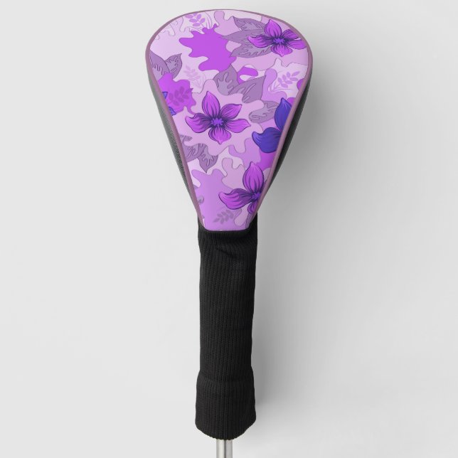 Couvre-club De Golf Jolies fleurs violettes (Devant)
