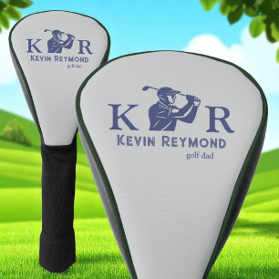 Couvre-club De Golf Joueur de golf Monogrammes classiques Golfeurs