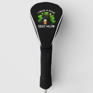 Couvre-club De Golf Jour de la Saint Patrick De Bière Noir Chat Pour I