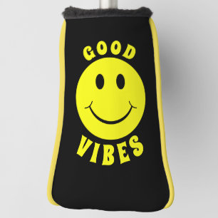 Couvre-club De Golf Joyeux visage jaune Good Vibes