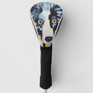 Couvre-club De Golf La frontière Portrait de chien Collie 003 - Sable 
