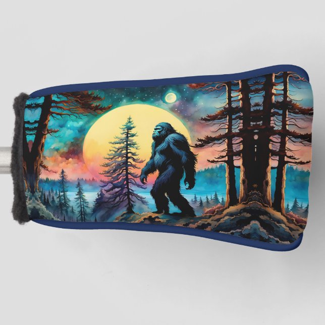 Couvre-club De Golf La Lune Sasquatch Colorée De Squatchin (Devant)