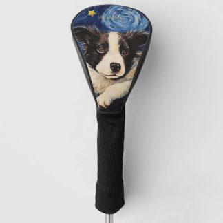 Couvre-club De Golf La nuit étoilée - Bordure Collie Dog 003 - Qian wa