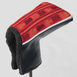 Couvre-club De Golf La tribu ethnique des Motifs autochtones rouges La