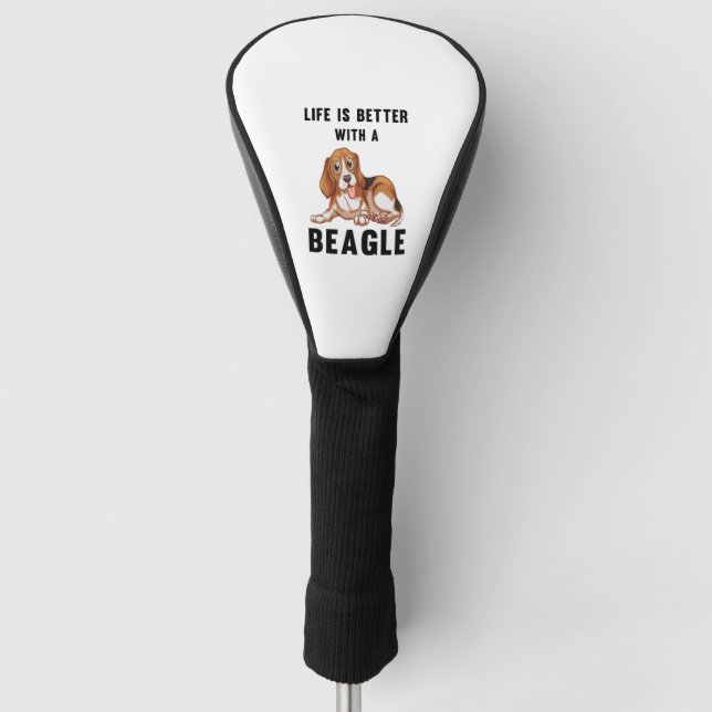 Couvre-club De Golf La vie est meilleure avec un Beagle (Devant)