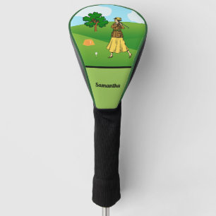 Couvre-club De Golf Lady Golfer se prépare à partir