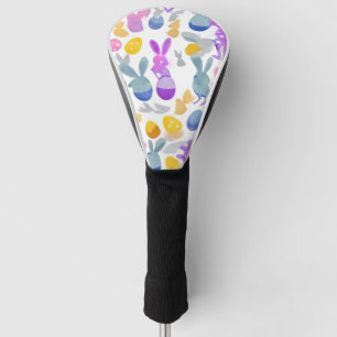 Couvre-club De Golf lapin avec oeufs de pâques