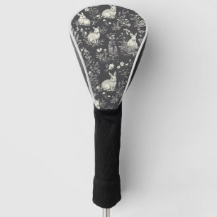 Couvre-club De Golf Lapin Élégant Toile Floral Motif Vintage (3)