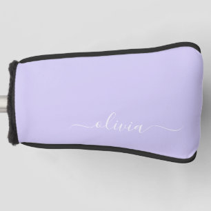 Couvre-club De Golf Lavande Purple Script Moderne Fille Monogramme Nom