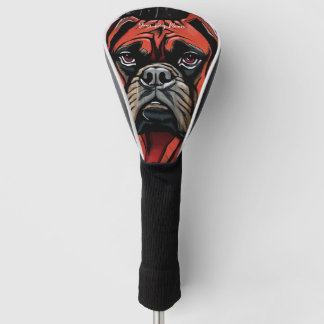 Couvre-club De Golf Le chien de la boxe, rouge et noir 002 - Ulises Da