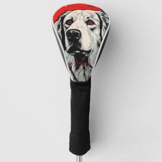 Couvre-club De Golf Le chien des Grands Pyrénées, rouge et noir 001 -