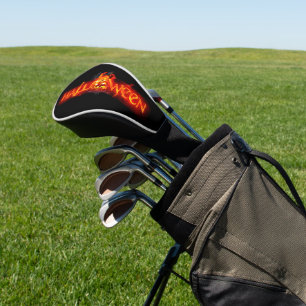 Couvre-club De Golf Le lettrage massif enflammé d'Halloween de Slipper