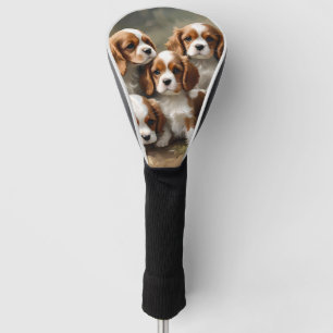 Couvre-club De Golf Les Chiots Espagnols Du Roi Charles Cavalier Sont 