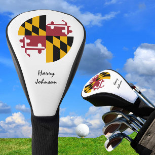 Couvre-club De Golf Les clubs de golf du Maryland Flag & Monogramme co