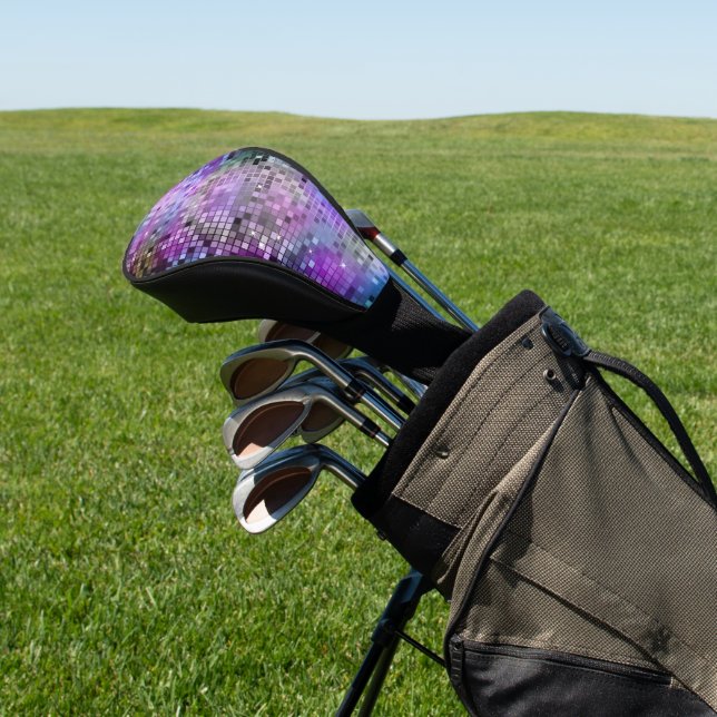 Couvre-club De Golf Les tons violets disco miroir carrés et étincelant (In Situ)