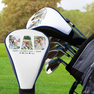 Couvre-club De Golf Lettre DAD Cutout Photo Collage Custom Text Golf H