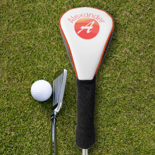 Couvre-club De Golf Lettre de couleur minimaliste design Un blanc
