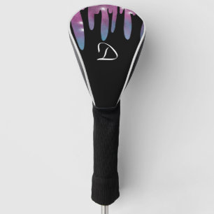 Couvre-club De Golf Lettre de monogramme abstrait avec paillettes qui 