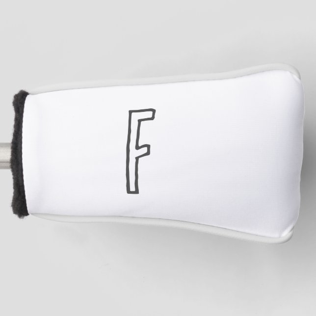 COUVRE-CLUB DE GOLF LETTRE INITIALE GRECQUE ET BLANC MONOMOBILE PLAINE (Devant)