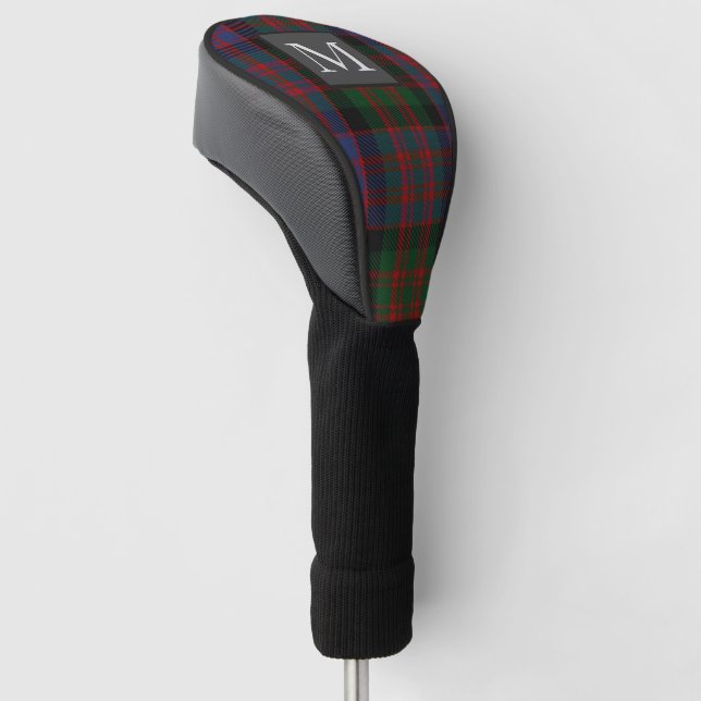 Couvre-club De Golf LETTRE MACDONALD TARTAN M Monogramme ( CAN EDIT LU (Incliné)