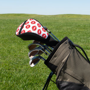 Couvre-club De Golf Lèvres Rouges, Rouge, Motif Des Lèvres, Votre Nom