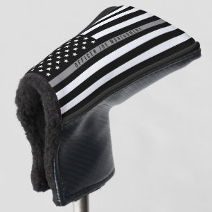 Couvre-club De Golf Ligne grise mince monogramme de dirigeant