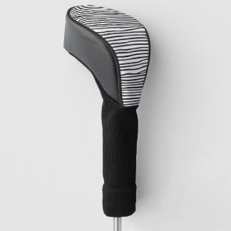 Couvre-club De Golf Lignes horizontales abstraites_noir