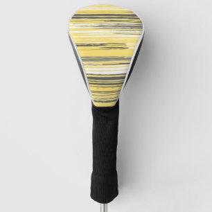 Couvre-club De Golf Lignes peintes à la main - jaune