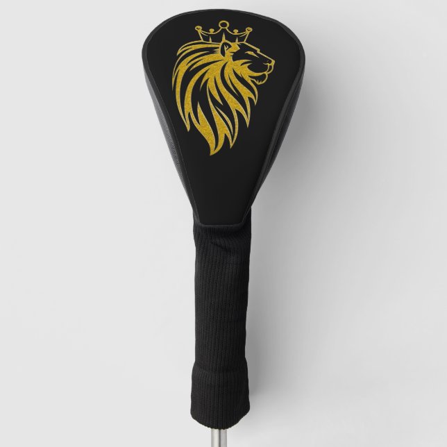 Couvre-club De Golf Lion Avec Couronne - Style Or 2 (Devant)