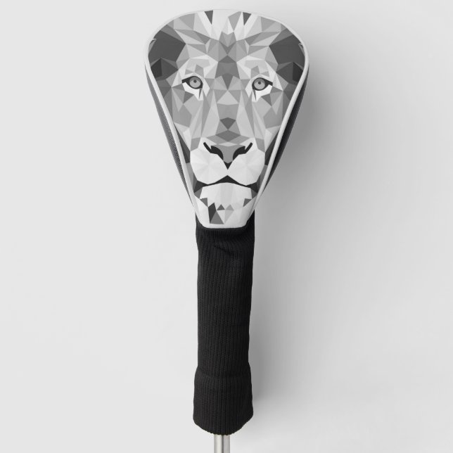 Couvre-club De Golf Lion géométrique argenté (Devant)