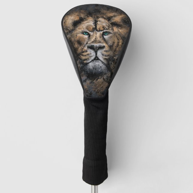 Couvre-club De Golf Lion Golf Head Cover Peinture de style moderne (Devant)