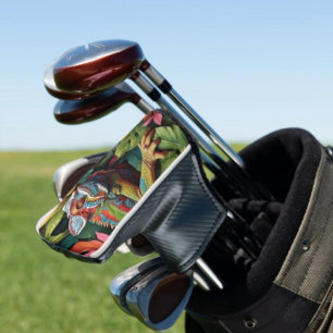 Couvre-club de golf Lizard Leaves & Colour