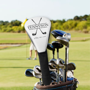Couvre-club De Golf Logo de golf vintage monogramme nom