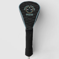 logo de golfeur élégant sur housse de tête de golf