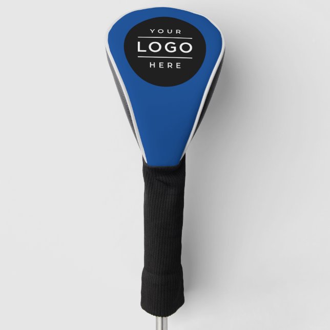 Couvre-club De Golf Logo d'entreprise bleu personnalisé (Devant)