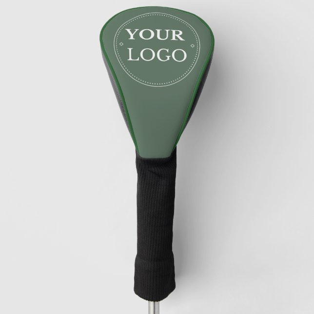 Couvre-club De Golf Logo Professionnel Personnalisé Marqué Vert Sage (Devant)