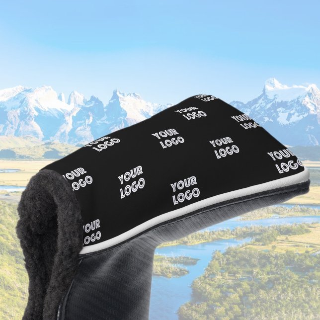 Couvre-club De Golf Logo simple à répéter | Noir (Créateur téléchargé)