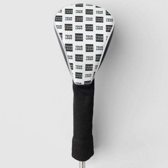 Couvre-club De Golf Logo simple à répétition 2 | Blanc (Devant)