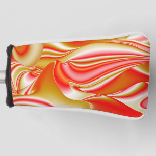 Couvre-club De Golf Love and Gold Abstrait 3D Rainbowart