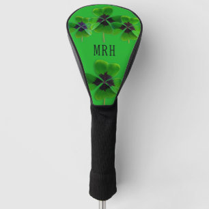 Couvre-club De Golf Lucky Irish Green Monogram Initiales Personnalisée