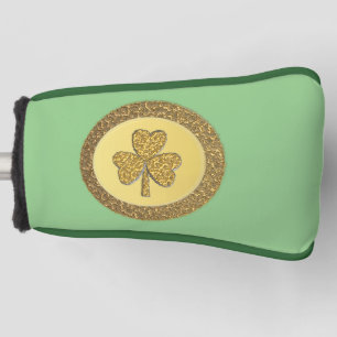 Couvre-club De Golf Lucky Irish Shamrock Gold Coin