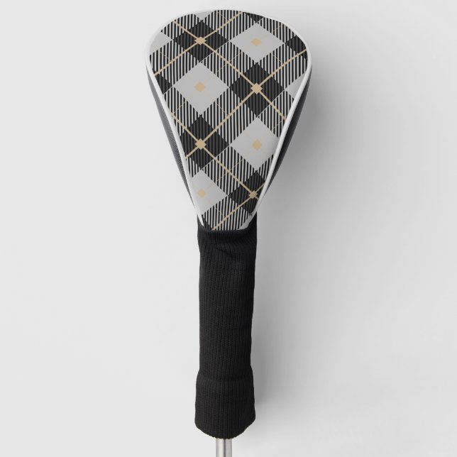 Couvre-club De Golf Lumberjack Black Gris Plaid Motif (Devant)