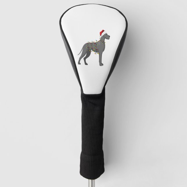 Couvre-club De Golf Lumière de Noël Great Dane (Devant)
